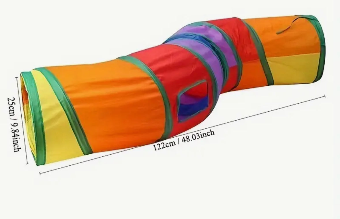 The Rainbow S-Shaped Cat Tunnel - Ginger Pets